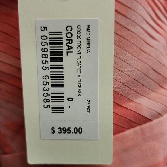 Ted Baker 'Mirelia' Cross Front Pleated Midi Dress - Coral - Picture 14 of 16